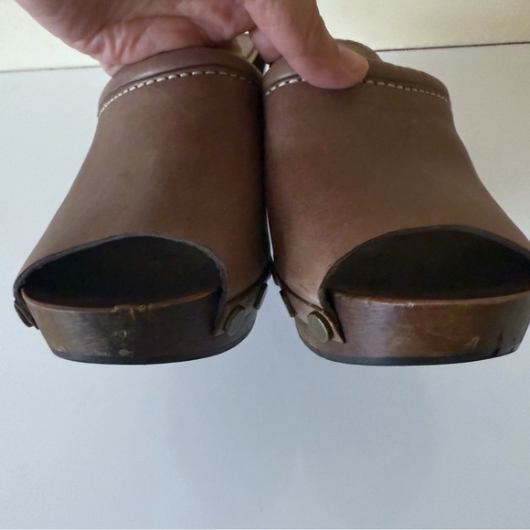 See by Chloe Wood Heel Wedge Leather Brown Shoes EU 39 - Picture 4 of 9